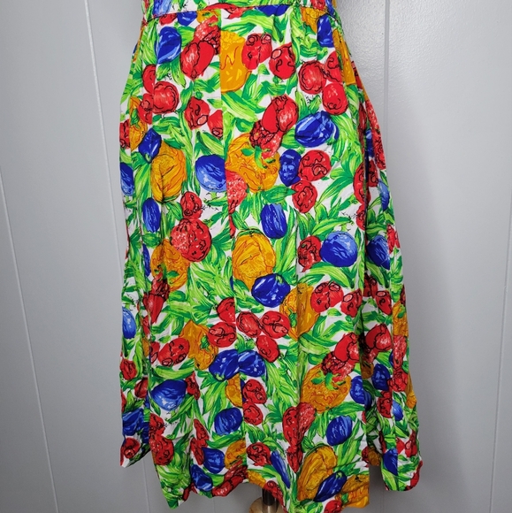 Vintage Candy Floss Fruits Print Pin Up Rockabilly Dress Kawaii Kitsch 50's XS/S - Picture 9 of 16